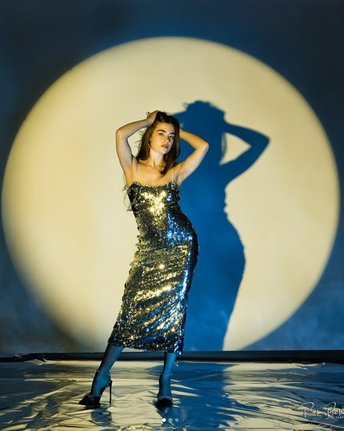 Editorial shoot - Gold sequin evening